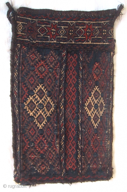 A rare Timuri spindle bag, West Afghanistan 19th century. 16.6" x 9.9" , 42 x 25 cm                