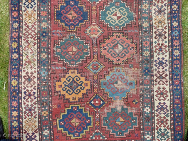 Beaten-up but still attractive south Caucasian Shahsavan rug. More pictures available                      