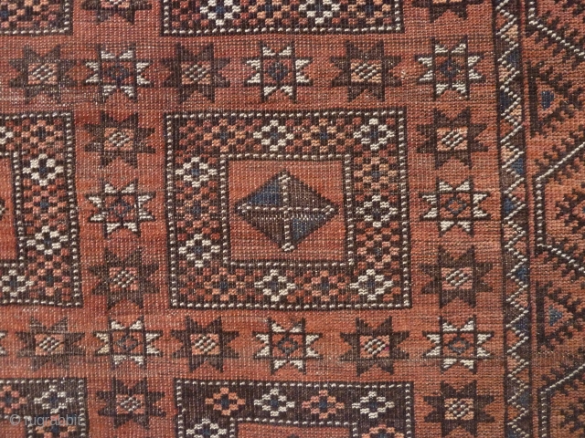 A very rare geometric design Belouch rug, probably from Iranian Khorassan, c.1900. There is excellent balance to the design and a subtle use of colour, with the loose handle typical of weavings  ...