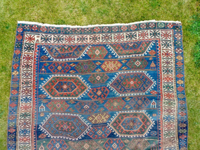 Worn but still beautiful Jaff Kurdish rug from northwest Persia. Good natural colours, condition as shown.                 