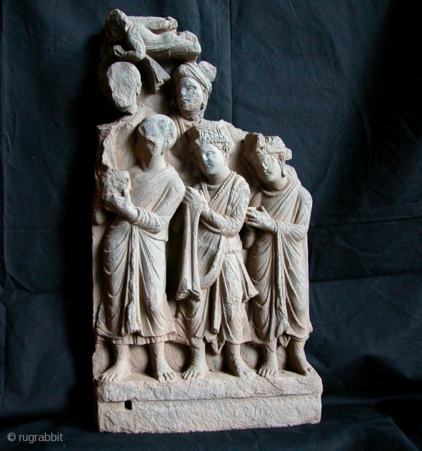 Grey Schist Gandhara Frieze, 2nd to 3rd Century. Afghanistan/Pakistan Border area. 24"tall(61cm) x 12"(31cm). Please contact us for more information and photos.           