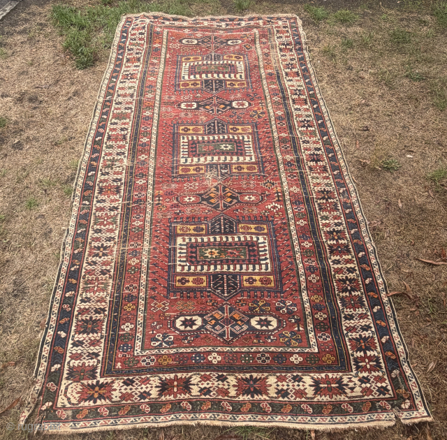 Nice Antique Shirvan Rug Dated and signed either side 246x135cm. jakezacharybrown@outlook.com