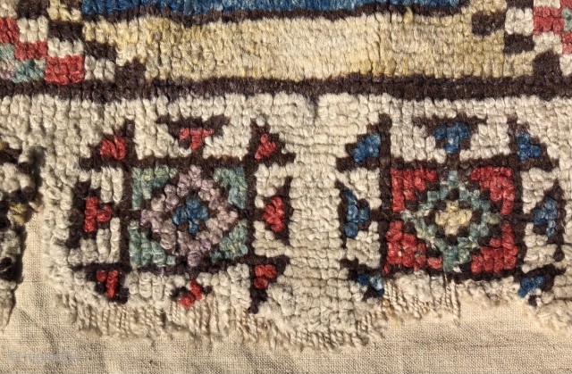 Central Anatolian Yellow Ground Konya Fragment with Memling guls. Published in 'Oriental Rugs from Pacific Collections: Exhibition for the Conference on Oriental Carpets, San Francisco 1990' fig. 27, page 56. Fluffy pile,  ...