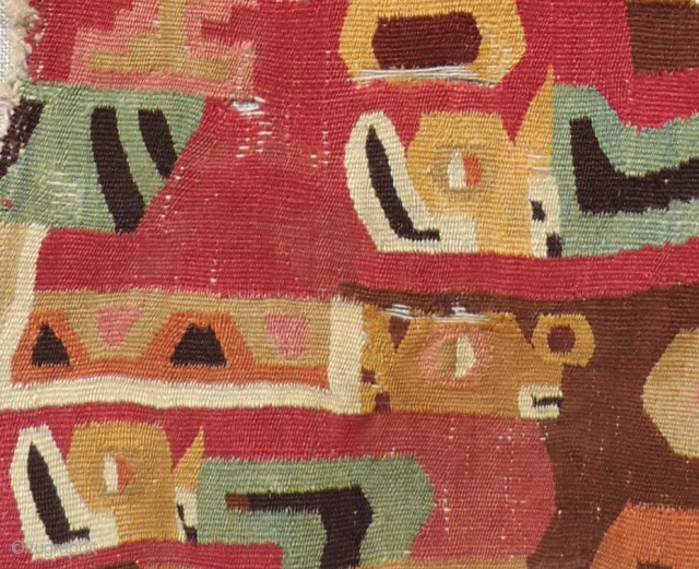 The wonderful graphic quality of this one of a kind Wari tunic fragment speaks for itself, but a careful explanation of its imagery will certainly enhance ones appreciation for this beautiful textile  ...