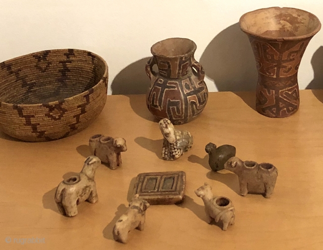 Andean artifacts from the high Altiplano region.  Textiles, ceramics, stone carvings, wood and basketry dating from A.D. 800 - the 19th century.  Others available.  Inquire of see my pages  ...