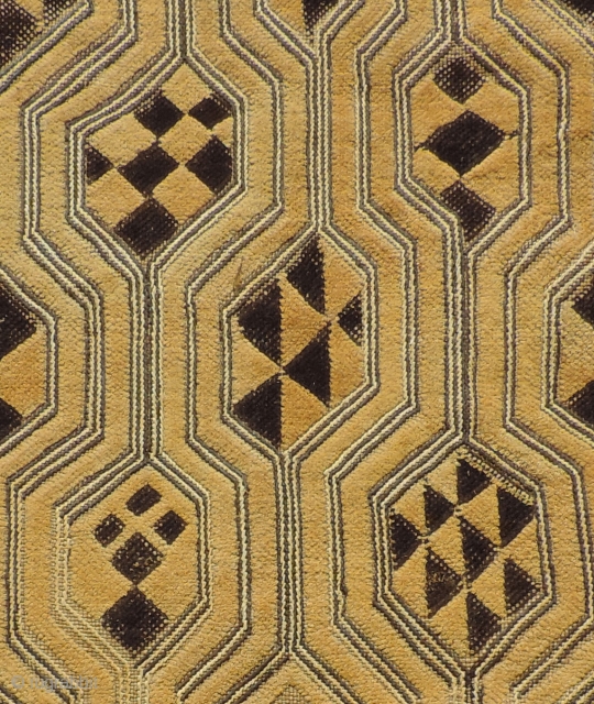 Old Kuba pile raffia cloth,  Early 20th century.  Size approx:  13.5 x 27 inches.  This is an old and collectable textile.        