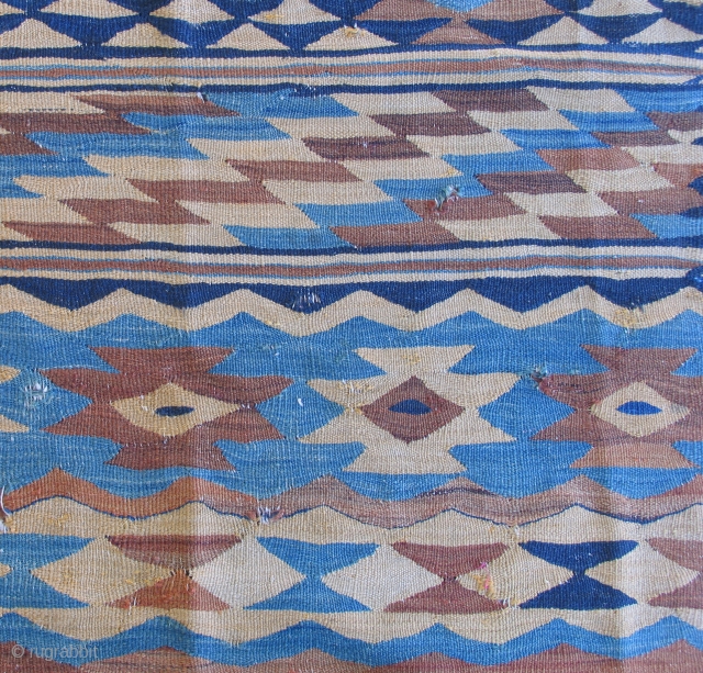 Sarkoy kilim, Balkans, 19th century, approx 10 x 12 ft.  some funky small repairs- largest one in details.              