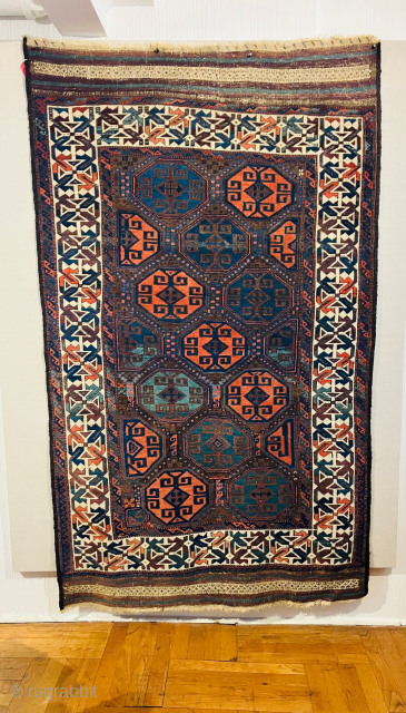 Beautiful 19th century Baluch rug with grand scale. Not quite a main carpet size, but larger than usual for the type. This is an excellent old example, complete and with good provenance  ...