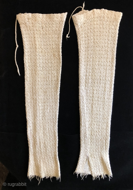 Hopi Ritual Dance Leggings.  Beautifully soft, hand spun cotton leggings created for use in indigenous dance ceremonies.  The native cotton fiber of these leggings has acquired an amazing patina and  ...