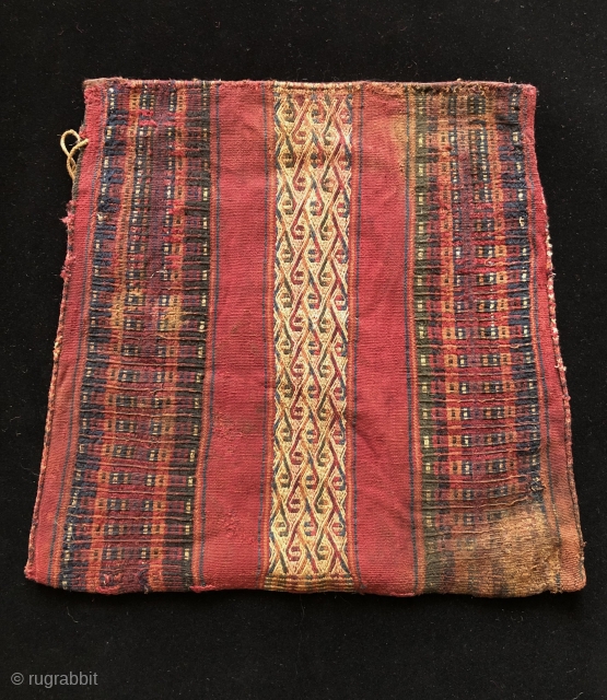 This large coca bag is a superb example of a type identified as belonging to the Maitas-Chiribaya Culture of Northern Chile.  It dates to A.D. 500 - 1000.  It is  ...