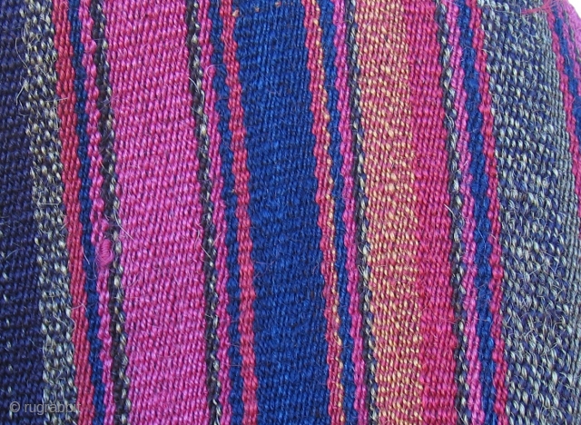 Aymara Mantle, (Wallas) Altiplano region Bolivia, 19th century.  Unusually varied colors with lots of bi-chrome alpaca yarns seen in these details, some shot in shade and some shot in the sun  ...