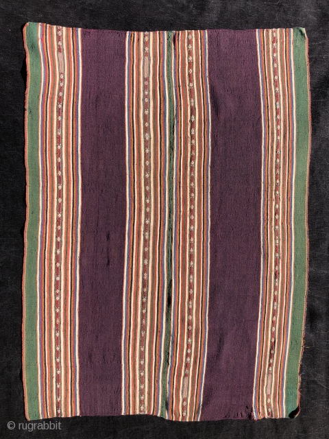 Fine Aymara woman's shoulder cloth. Lake Titicaca region 19th century. Textiles like this are the most finely woven of Aymara textiles.  They often have red wefts concealed within the warp-faced weave  ...
