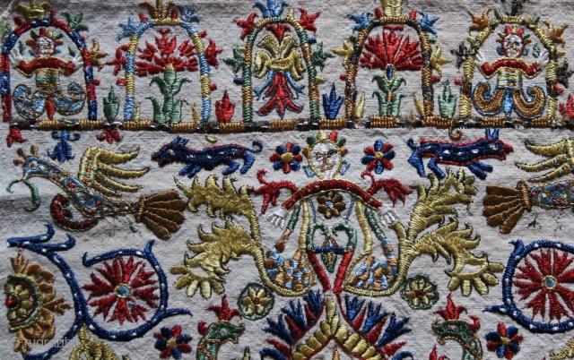 18th century Cretan embroidery 52 x 72cm. Please click here http://www.jamescohencarpets.com/antique-carpets/late-18th-c-cretan-skirt-panel%E2%80%8F for more information and other freshly acquired pieces              