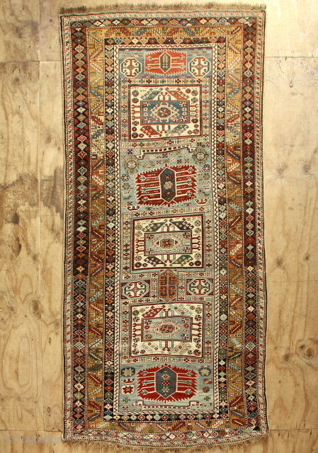 Very fine, dated 3 times, North East Caucasian Long Rug in excellent, original condition. 131 x 290cm / 4'3" x 9'6"            