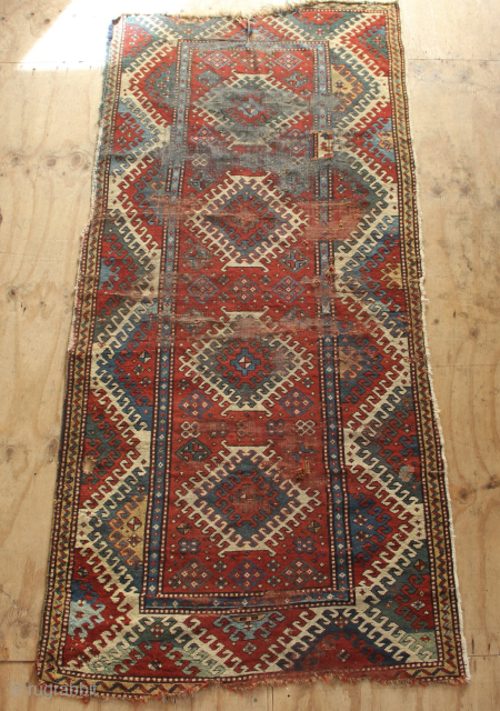 Lovely old 'eye-dazzler' wreck from the late 19th century. Still has great energy and presence. Enjoy as is.... 4'3" x 9'4"            