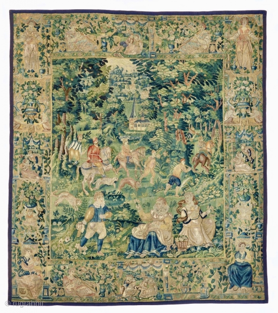 17th century 'Game Park' Tapestry 8'6" x 9'3"                         