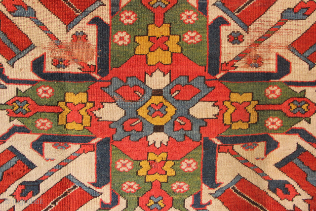 Late 19th century Caucasian Chelaberd Kazak, or Eagle Kazak. 4'8" x 6'4"/ 143 x 193cm
Very nice colour.
email: jamescohen50@hotmail.com
whatsapp: +44 7747 610 248           