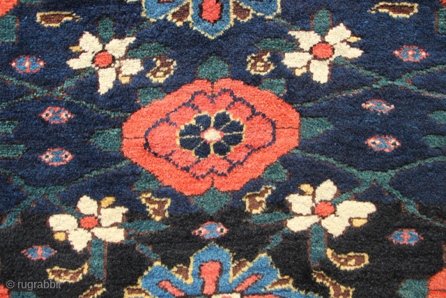 19th century Kurdish Mina Khani runner in full pile. 4'4" x 13'                     