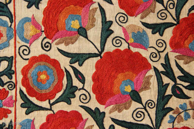 Mid 19th century Nurata Suzani 1'3" x 3'1" / 38 x 95cm
Enquiries to jamescohen50@hotmail.com please                  