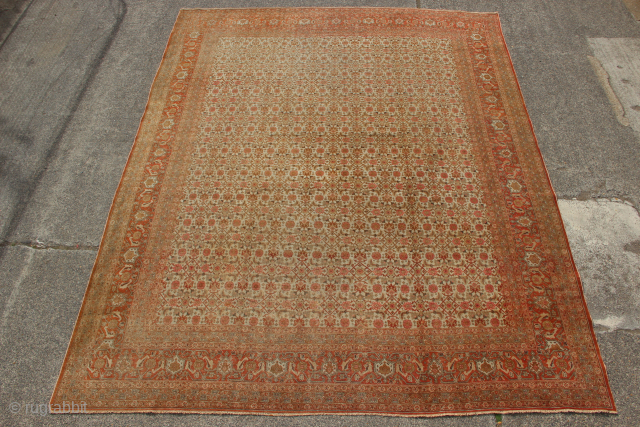 Antique Tabriz with wonderfully decorative colours and subtle allover design. Showing light wear but clean, strong and ready for your floor.
296 x 386cm / 9'7" x 12'6"
You can reach me at +44  ...