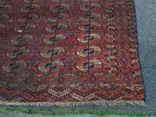 Tekke carpet, an honest, traditional example with natural colours and a classic Tekke weave; needs a clean but I've tested a corner with Novatreet and colours coming up beautifully (see main image-  ...