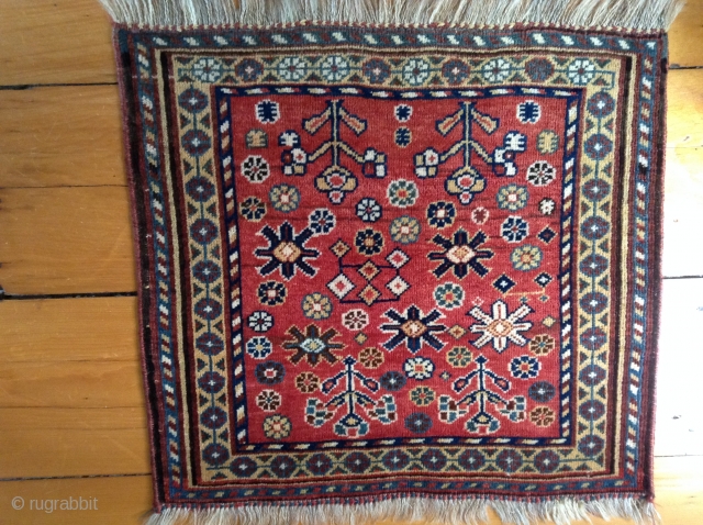 I am a collector trying to sell a few pieces. This is a Khamseh bag face, about 25.5" X 23.5". Nice full soft pile and wonderful colors that can be seen in  ...