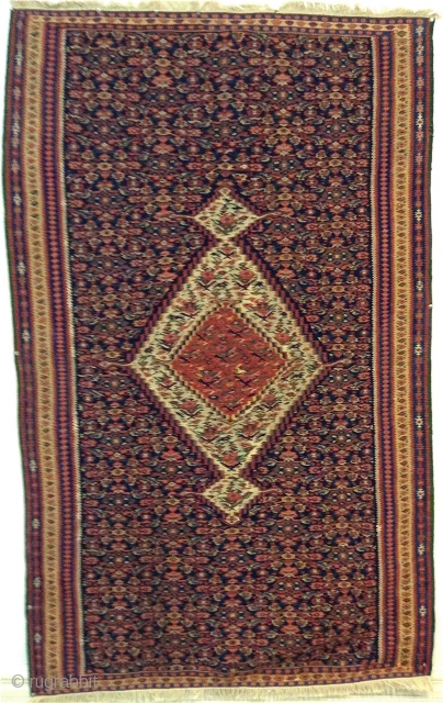 Senneh kilim, Nortwest Iran. 46 x 75". Circa 1900.                        