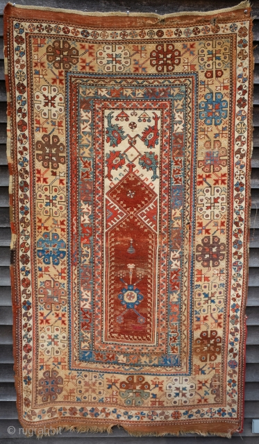    Melas Prayer rug .  the largest Melas Prayer rug I have seen . 45 in x 80 in or 115 x 205 cm for those using the metric  ...