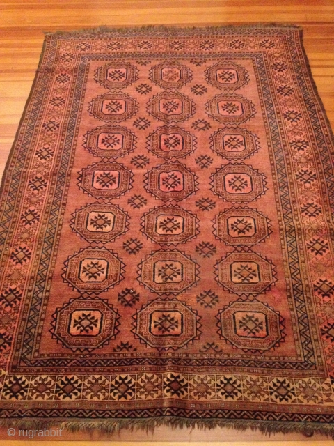 This is a beautiful Turkoman Sarouk. Its age is circa 1920s.  It is 5' x 6'10".  It is in fine condition. It was appraised in February 2014. It is 100%  ...