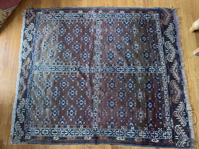 SOLD Antique Yomud Engsi Ca 1900.
Some fading consistent with age and use.
In excellent condition for age.
5'5"x4'8"                 