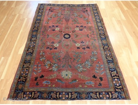 http://jessiesrugs.com/persian-rugs/597-persian-oriental-rug-4-5-x-6-7-dark-rose-sarouk.html

This antique Persian Sarouk rug is in good condition. The design features an all-over pattern of floral motifs and vines set in a dark rose field. This intricately woven rug will add  ...