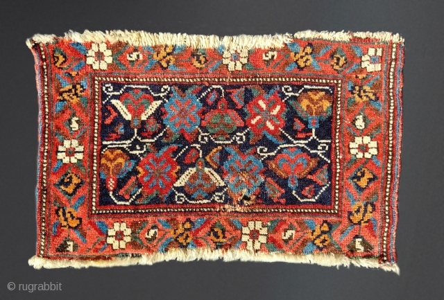 Antique Afshar mafrash fragment. 46cm x 30cm Condition as shown. Wonderful, saturated colors.                    