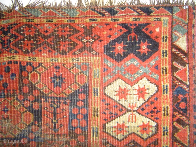 Antique Beshir rug with stacked polygons. please inquire johnbatki@gmail.com                        