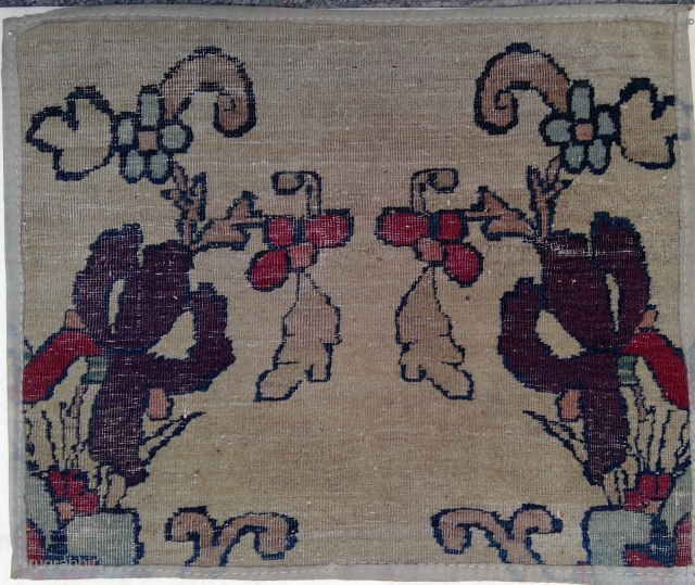 Fragment No.2 from same very fine very old Persian Carpet, 16 x 14 inches                   