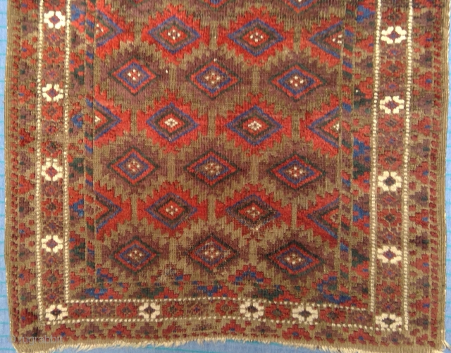 Antique Baluch small rug with ashik-like motifs. --Please check out my other Baluch posts on RR. Alternate email: jbatki@twcny.rr.com              