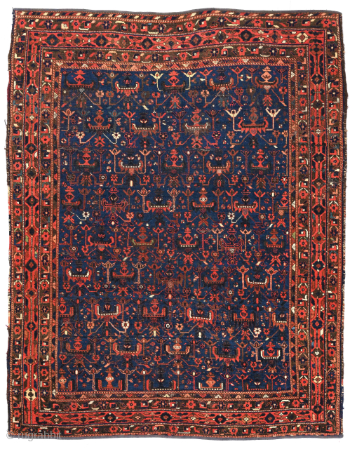 Superb 19th century Afshar rug, 152 x 185 cm. Acquired from a Central NY estate in the 1990s. -- Please email me at johnbatki@gmail.com         