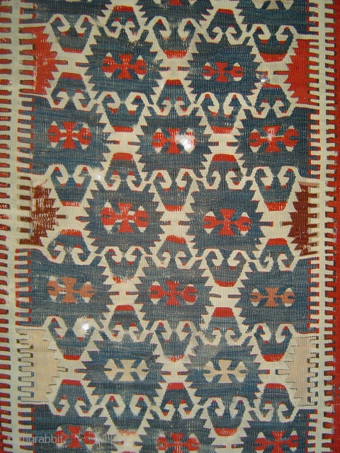 Very old Anatolian Elibelinde kelim fragment, possibly 18th century                        