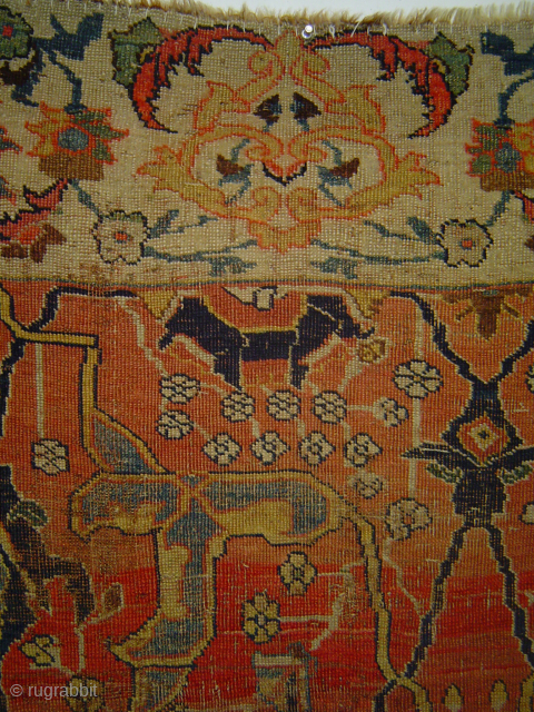 Early Bijar vagireh, 38 x 41 inches. A dream in old rose madder. Even wear consistent with age. johnbatki@gmail.com              
