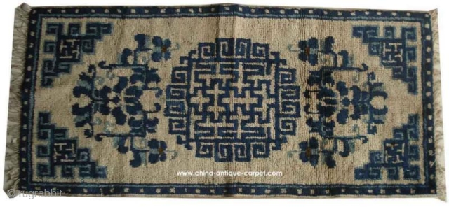 S/N:I0983 mongolia antique rug circa:120years 0.43 X 0.94 m (17in.X 37in.)                      
