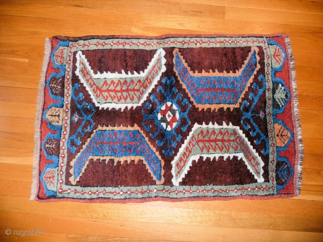 19TH Century Anatolian Yastik
3ft 2ins x 2ft 1in
Full piled with strong rich colors                    