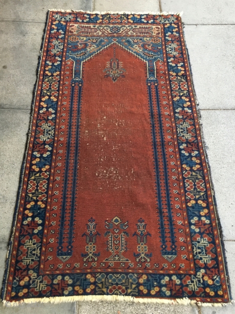 Turkish Prayer Rug, 3' x 5'9", late 19th c.                        