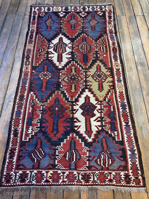 Kuba kilim, late 19th century, 5' x 11'                         