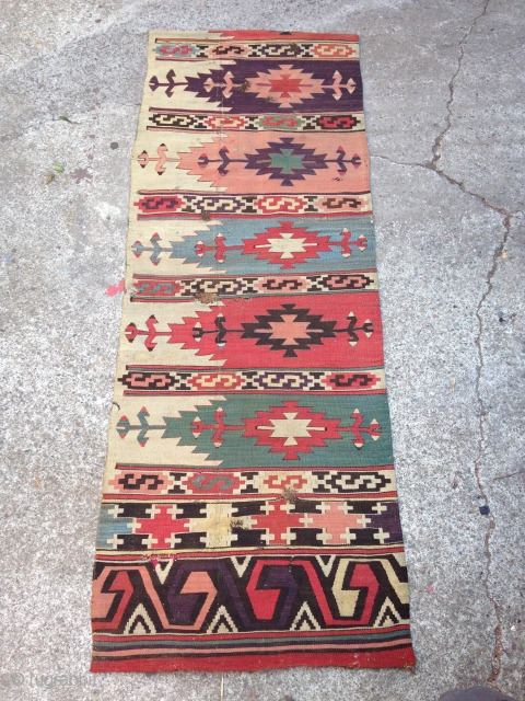 Konya Kilim with Saf design, Central Anatolia, 2' 5" x 6' 3", 19th Century                   