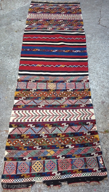 Zileh Technique Flatwoven Strip, South Caucasus, 2' 9" x 8' 5", Late 19th c.                   