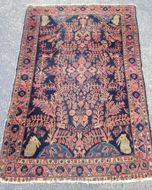 Unique Sarouk, 3' 5" x 4' 11", circa 1900                        