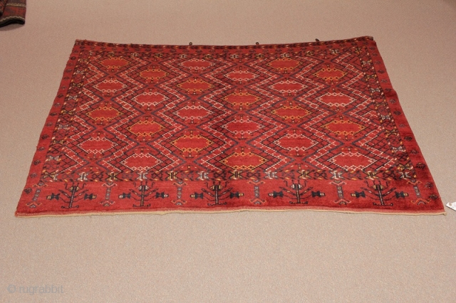 Ersari Torba in excellent condition with soft lustorous wool and complete ends.
Circa 1920. Dimensions: 4' X 6'  #2535              