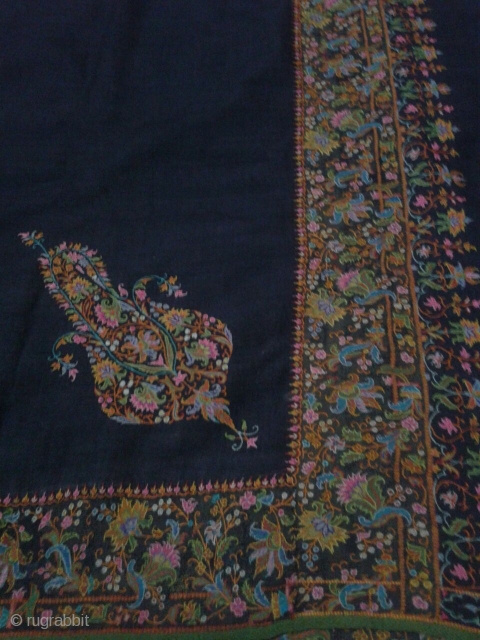 Antique black dorukha (double sided) border. Rere border.                         