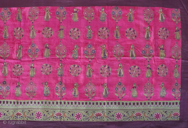 This particular embroidered piece is a figment of imagination translated by the Mochis of Kutch and Saurashtra, Gujarat, India to the regal embodiment of the late 19th century. Traditionally, as cobblers and  ...