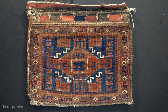 Rare type of Baluch Bagface end of 19th century. 100% tribal art.
coroded brown 100% natural colors.                 