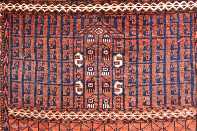Late 19th century Saryk Tent Door fragment, Beautiful patern and generaly full pile. Very Decorative to hang as a tribal textile art. This fragment has a size 136 x 134 centimeters  